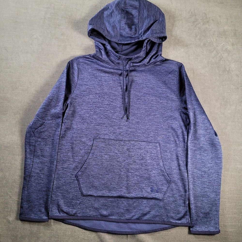 Under Armour UA Blue Pull Over Hoodie Pockets Draw String Womens Size Small NEW